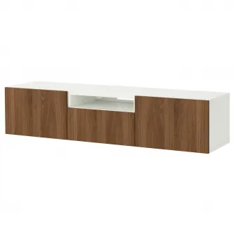 IKEA BESTÅ Comoda TV, alb/Lappviken aspect nuc, 180x42x39 cm