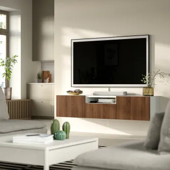 IKEA BESTÅ Comoda TV, alb/Lappviken aspect nuc, 180x42x39 cm