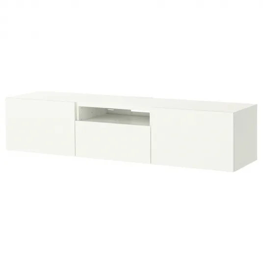 BESTÅ comoda TV, alb/Lappviken alb, 180x42x39 cm
