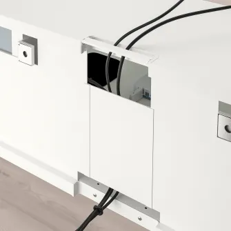 IKEA BESTÅ Comoda TV, alb/Pipmakare alb, 180x42x39 cm