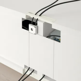 IKEA BESTÅ Comoda TV cu sertare, alb/Förvaltare alb, 120x42x48 cm