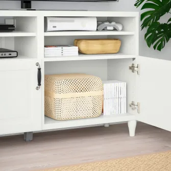 IKEA BESTÅ Comoda TV cu usi, alb/Smeviken/Kabbarp alb, 120x42x74 cm