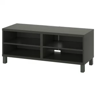 IKEA BESTÅ Comoda TV, gri inchis, 120x40x48 cm