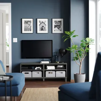 IKEA BESTÅ Comoda TV, gri inchis, 120x40x48 cm
