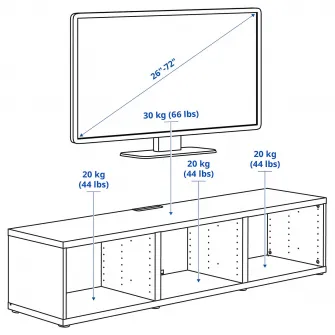 IKEA BESTÅ Comoda TV, gri inchis, 180x40x38 cm