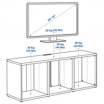 IKEA BESTÅ Comoda TV, gri inchis, 180x40x64 cm