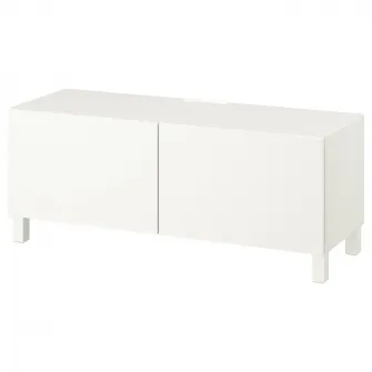 IKEA BESTÅ Comoda TV+usi, alb/Lappviken/Stubbarp alb, 120x42x48 cm