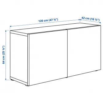 IKEA BESTÅ Corp polite/usi, gri inchis/Lappviken gri inchis, 120x42x64 cm