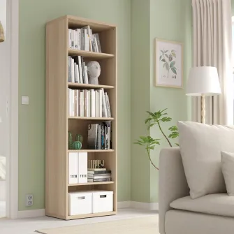 IKEA BESTÅ Etajera, cu 5 polite/aspect stejar antichizat, 60x40x193 cm