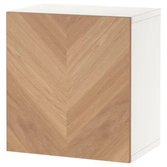 IKEA BESTÅ Etajera cu usa, alb/Hedeviken frnr stjr, 60x42x64 cm