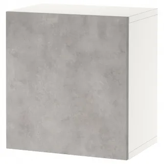 IKEA BESTÅ Etajera cu usa, alb/Kallviken gri, 60x42x64 cm