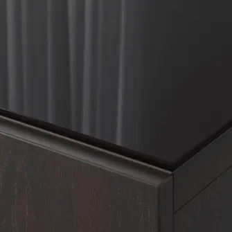 IKEA BESTÅ Panou superior, sticla negru, 120x40 cm