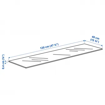 IKEA BESTÅ Panou superior, sticla negru, 120x40 cm