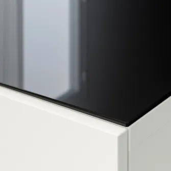 IKEA BESTÅ Panou superior, sticla negru, 120x40 cm