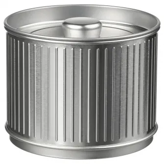 IKEA BETTHAJ Cutie metalica cu capac, cafea/ceai/argintiu, 0.6 l