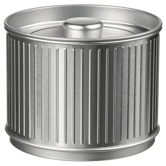 IKEA BETTHAJ Cutie metalica cu capac, cafea/ceai/argintiu, 0.6 l