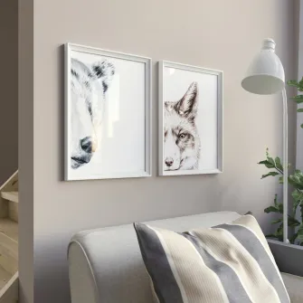 IKEA BILD Afis, urs si vulpe, 30x40 cm