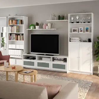 IKEA BILLY / BRIMNES Ansamblu depozitare TV, alb, 340x41x202 cm