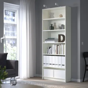 IKEA BILLY Biblioteca, alb, 80x28x202 cm