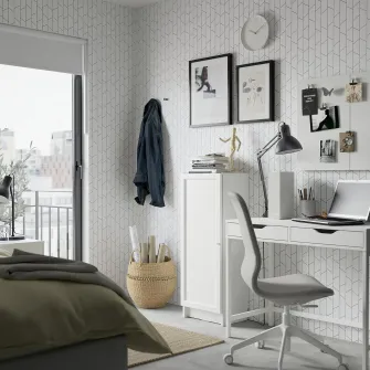 IKEA BILLY / OXBERG Biblioteca cu usa, alb, 40x30x106 cm
