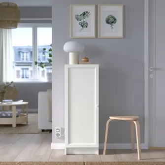 IKEA BILLY / OXBERG Biblioteca cu usa, alb, 40x30x106 cm