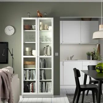 IKEA BILLY / OXBERG Biblioteca, alb, 80x30x202 cm