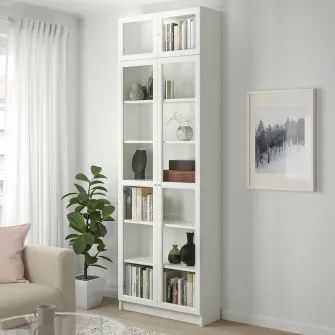 IKEA BILLY / OXBERG Biblioteca, alb, 80x30x237 cm