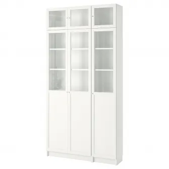 IKEA BILLY / OXBERG Biblioteca, alb/sticla, 120x30x237 cm