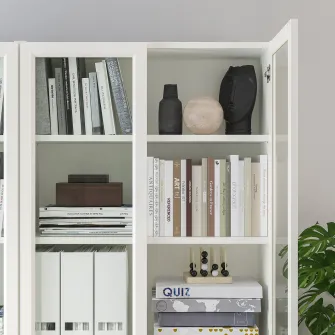 IKEA BILLY / OXBERG Biblioteca cu usi de sticla, alb, 120x30x202 cm