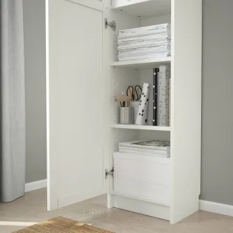 IKEA BILLY / OXBERG Biblioteca/extensie/panou/usi, alb/sticla, 40x30x237 cm