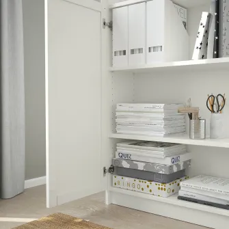 IKEA BILLY / OXBERG Biblioteca+panou/usa sticla, alb, 160x30x202 cm