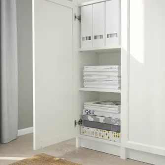 IKEA BILLY / OXBERG Biblioteca+panou/usa sticla, alb/sticla, 120x30x202 cm