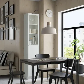 IKEA BILLY / OXBERG Biblioteca+panou/usa sticla, alb/sticla, 40x30x202 cm