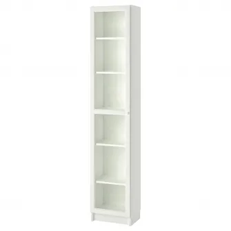 IKEA BILLY / OXBERG Biblioteca+usa sticla, alb/sticla, 40x30x202 cm