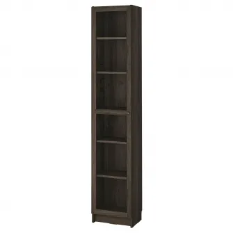 IKEA BILLY / OXBERG Biblioteca+usa sticla, maro-i aspect stejar/sticla transparenta, 40x30x202 cm
