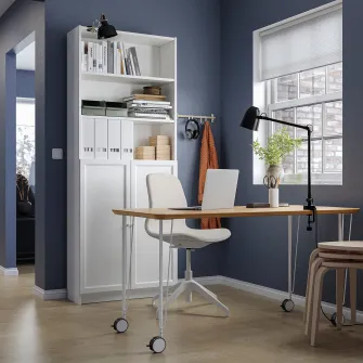 IKEA BILLY / OXBERG Biblioteca+usi, alb, 80x30x202 cm