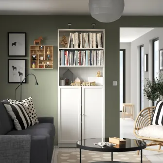 IKEA BILLY / OXBERG Biblioteca+usi, alb, 80x30x202 cm