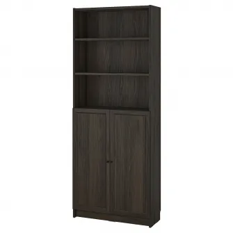 IKEA BILLY / OXBERG Biblioteca+usi, maro-i aspect stejar, 80x30x202 cm