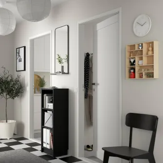 IKEA BILLY Biblioteca, negru aspect stejar, 40x28x106 cm