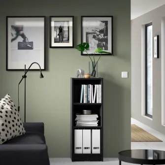 IKEA BILLY Biblioteca, negru aspect stejar, 40x28x106 cm