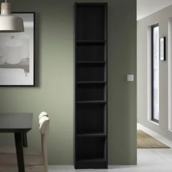 IKEA BILLY Biblioteca, negru aspect stejar, 40x28x202 cm