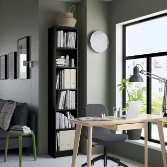IKEA BILLY Biblioteca, negru aspect stejar, 40x28x202 cm