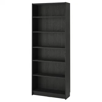 IKEA BILLY Biblioteca, negru aspect stejar, 80x28x202 cm