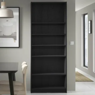 IKEA BILLY Biblioteca, negru aspect stejar, 80x28x202 cm