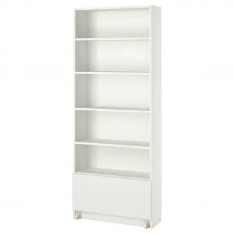 IKEA BILLY Biblioteca+sertar, alb, 80x30x202 cm