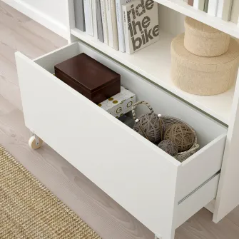 IKEA BILLY Biblioteca+sertar, alb, 80x30x106 cm