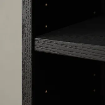IKEA BILLY Comb biblioteca colt/unitati suplim, negru aspect stejar, 136/136x28x237 cm