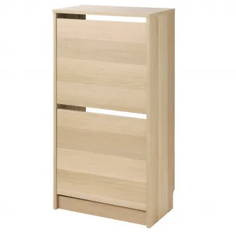IKEA BISSA Dulap pantofi cu 2 compartimente, aspect stejar, 49x28x93 cm