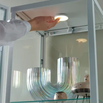 IKEA BLÅLIDEN / STRIMSÄV Corp usi sticla cu iluminat, alb