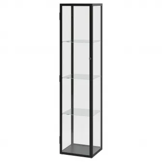 IKEA BLÅLIDEN Corp cu usa de sticla, negru, 35x32x151 cm